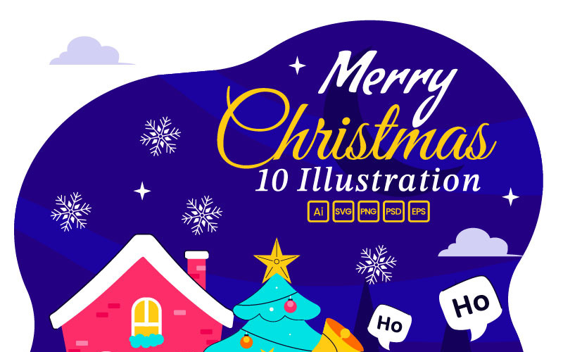 10 Frohe Weihnachtsfeier Illustration