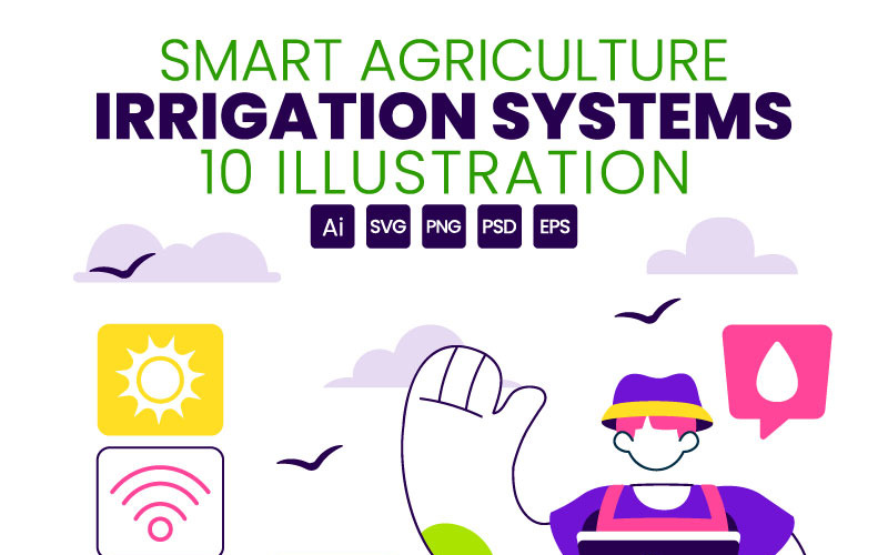 10 illustrationer av smarta bevattningssystem för jordbruk