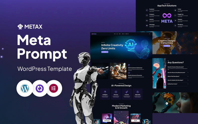 Metax – Šablona Elementoru pro WordPress CMS s umělou inteligencí