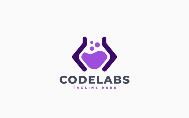 Modèle de conception de logo de laboratoire de codage