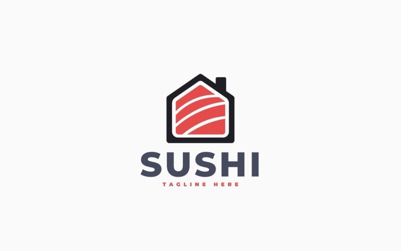 Projekt szablonu logo restauracji sushi
