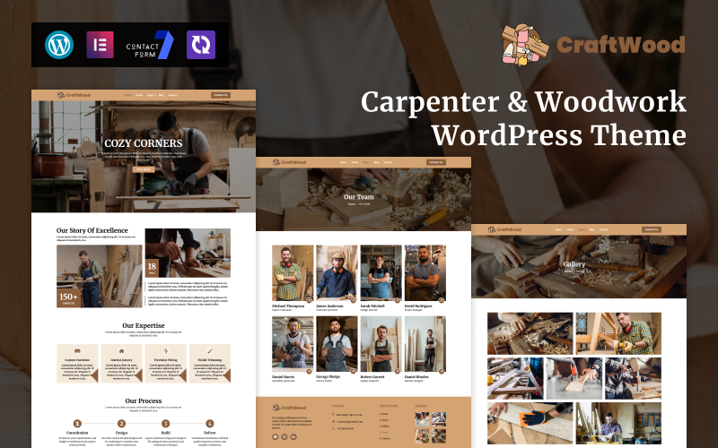 CraftWood – WordPress-Theme für Tischler und Holzarbeiten