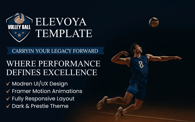 EleVoya - Thème Next.js premium pour clubs et ligues de volley-ball
