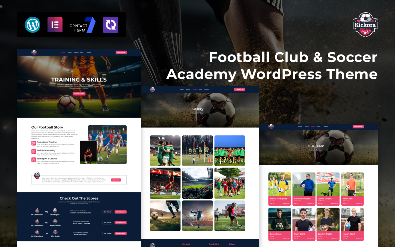 Kickora – Šablona pro WordPress pro fotbalový klub a fotbalovou akademii