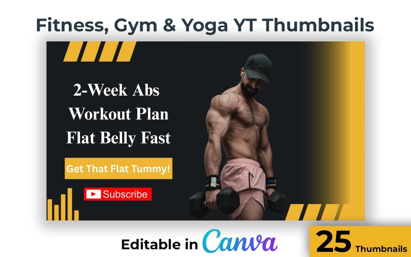 Pacchetto Canva di miniature di YouTube per yoga e fitness