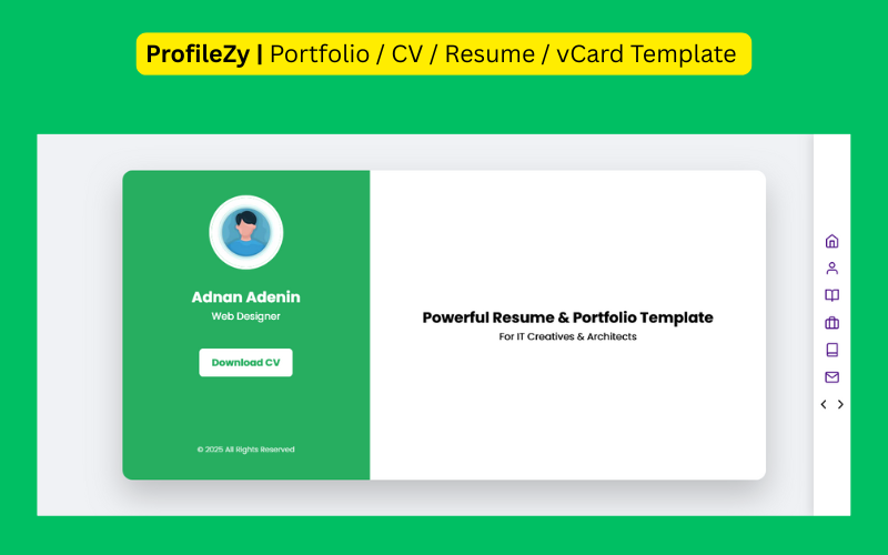 ProfilezyCV – Modèle HTML puissant pour CV, CV et portfolio