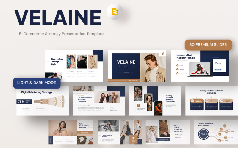 Velaine – E-kereskedelmi stratégia Google Slides prezentáció