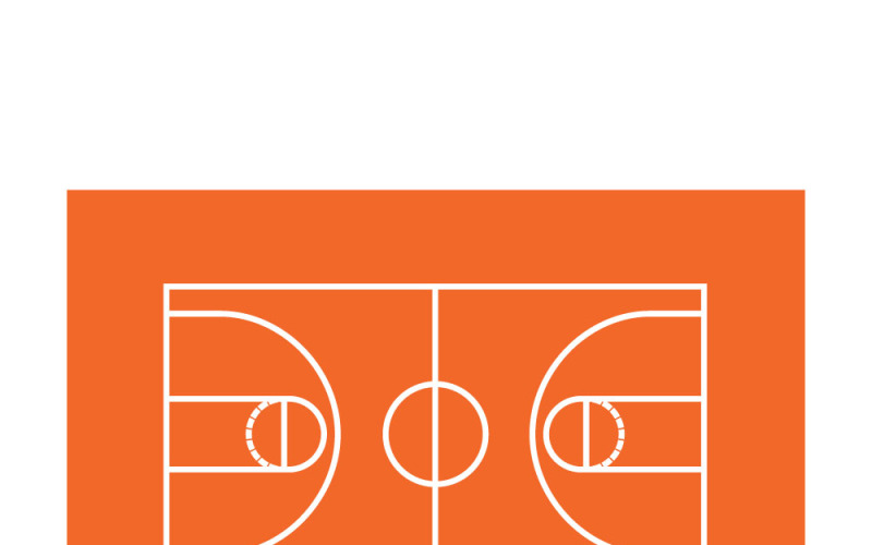 Ilustración vectorial del icono de línea de diseño de cancha de baloncesto
