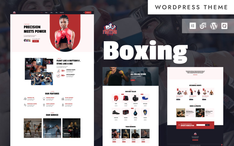 Бій - Змішані бойові мистецтва, бокс, тема Woocommerce WordPress Elementor