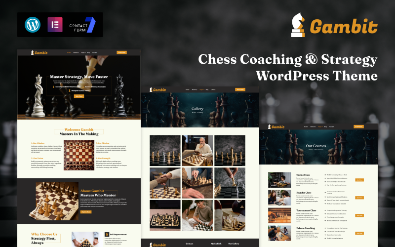Gambit – WordPress-tema för schackträning och strategi