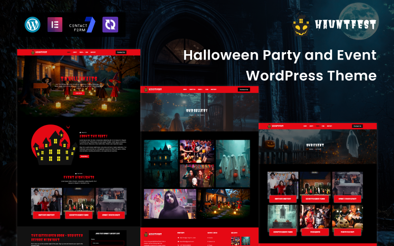 HuwntFest – WordPress-tema för Halloweenfester och evenemang