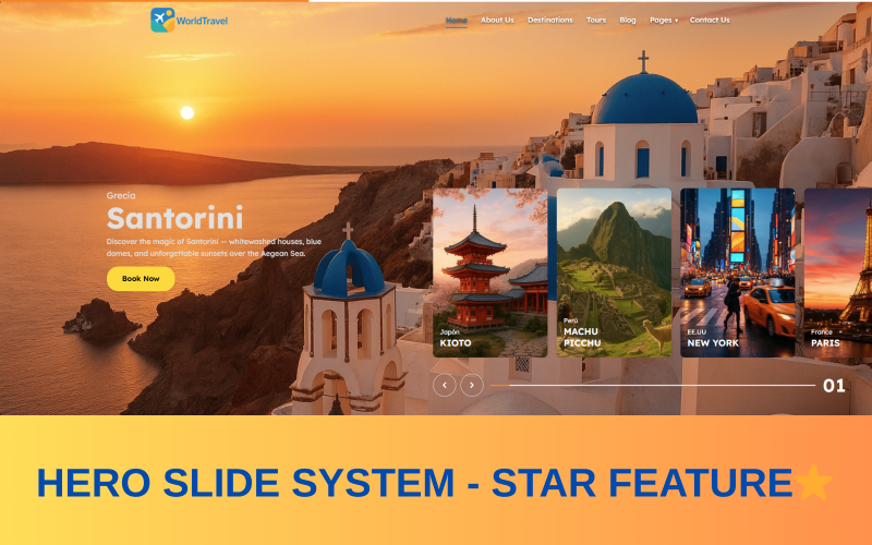 WorldTravel | Адаптивный HTML5-шаблон туристического сайта с Hero Slider