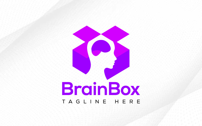Conception du logo de la boîte à cerveau humain