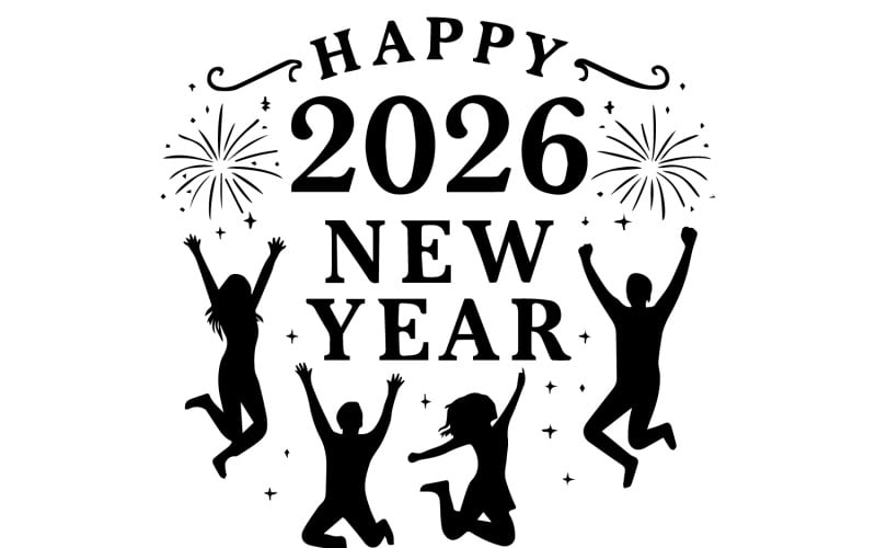Gott nytt år 2026 vektorgrafik