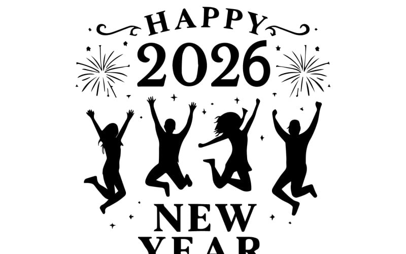 Gott nytt år 2026 vektor