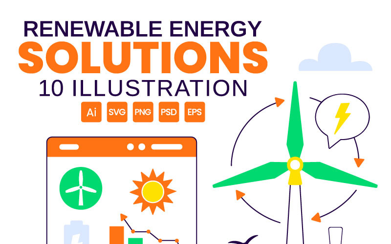 10 illustrationer av förnybara energilösningar
