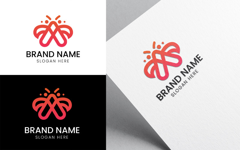 Letter A honey bee logo-982