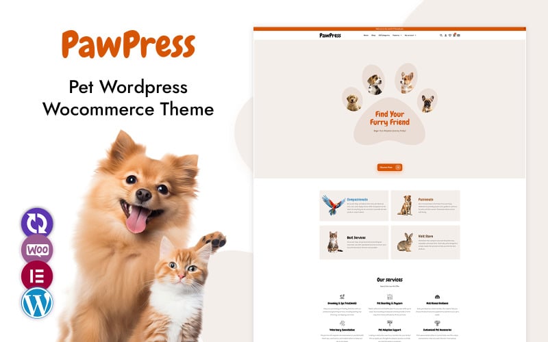 PawPress – тема WooCommerce для домашніх тварин WordPress