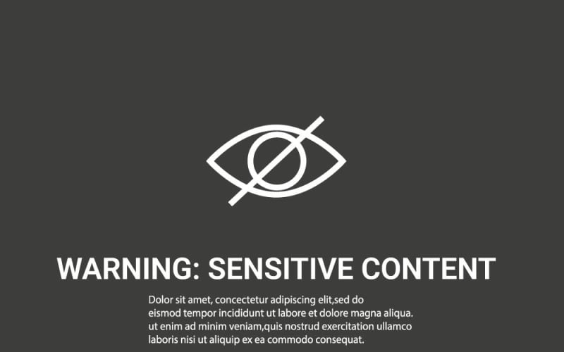 Ikona oka s varováním před citlivým obsahem - symbol upozornění na cenzuru