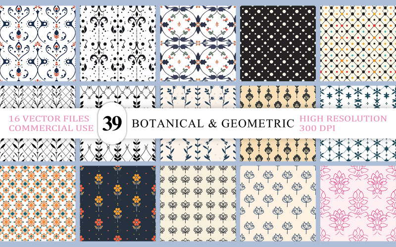 Vintage Çiçekli Kusursuz Vektör Arka Planları | Minimal Doğa Esintili Vektör Desen Paketi