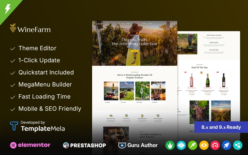 Winefarm - responsywny motyw PrestaShop dla sklepu z winami