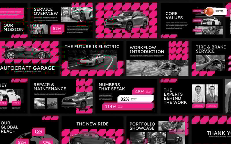 Présentation PowerPoint de l'atelier automobile Autocraft