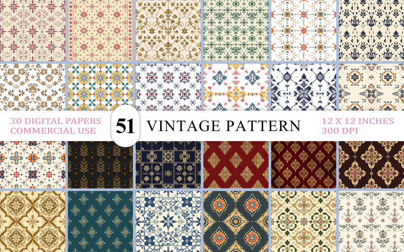 Ensemble de motifs décoratifs vintage | Pack de textures numériques de luxe