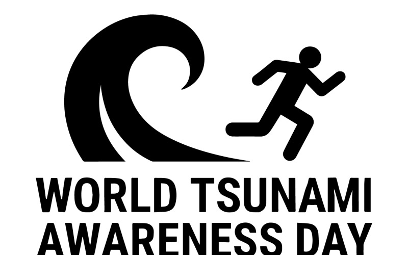 Världs-tsunamimedvetenhetsdagen silhuettvektor