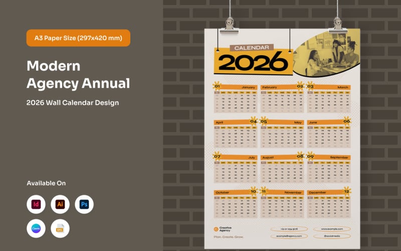 Agentur-Wandkalender 2026 Planer-Kit