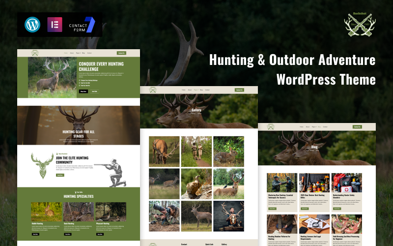 BuckShot – WordPress-tema för jakt och utomhusäventyr