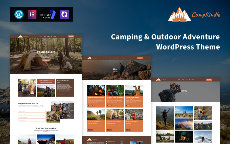 CampKindle – Kempingezéshez és szabadtéri kalandokhoz kapcsolódó WordPress téma
