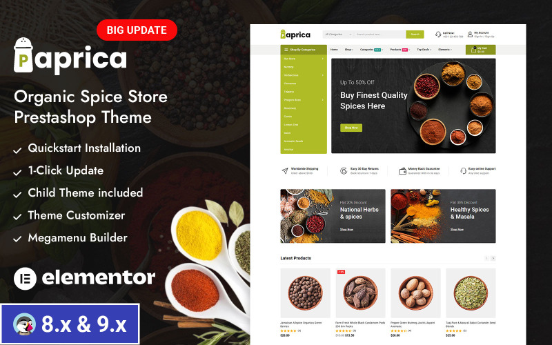 Paprica - Spice Food Store Prestashop Duyarlı Teması