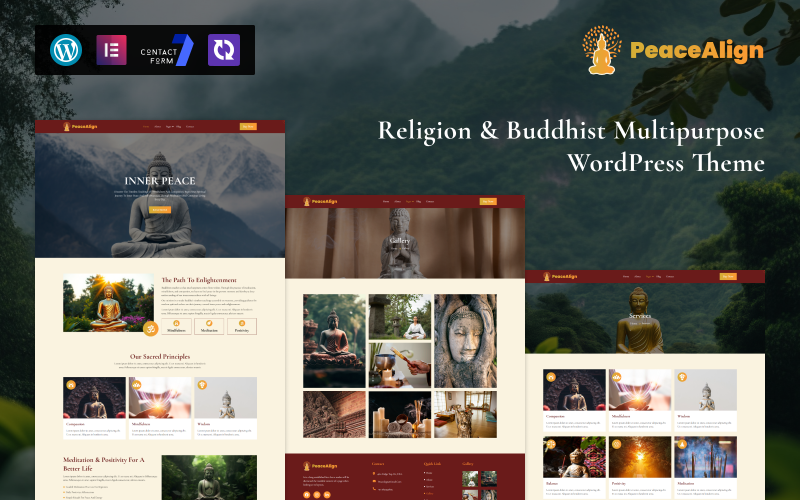 PeaceAlign – Religion och buddhism – Multifunktionellt WordPress-tema