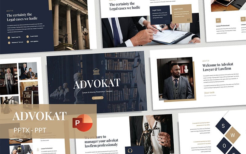 Advokat - Modello di PowerPoint per avvocati e procuratori