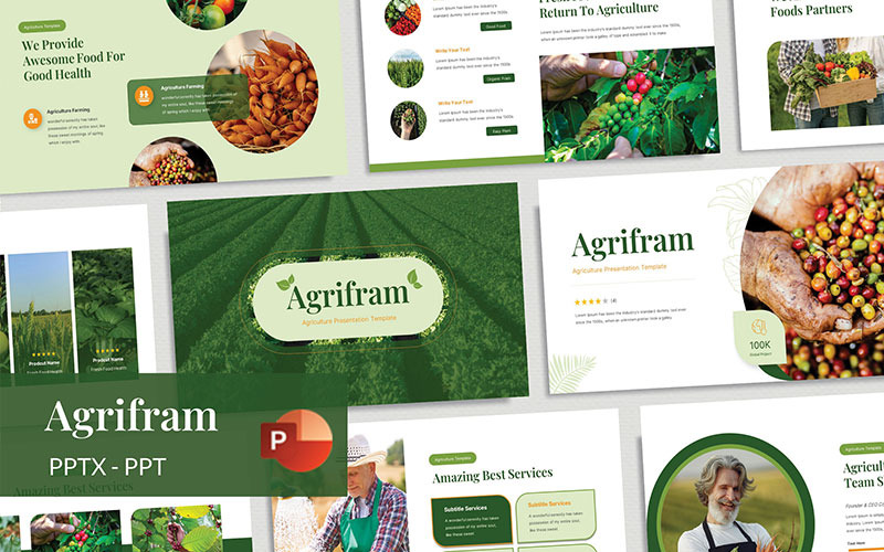 Agrifram – Szablon programu PowerPoint dotyczący rolnictwa