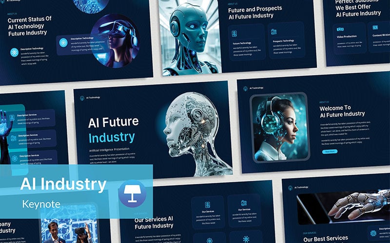 Modello di presentazione dell'intelligenza artificiale per il settore del futuro dell'intelligenza artificiale