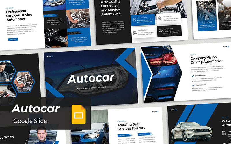 Autocar - Autókereskedés, autóipari Google Slides sablon