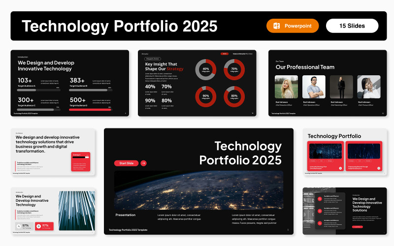 Modelo de PowerPoint para Portfólio de Tecnologia 2025