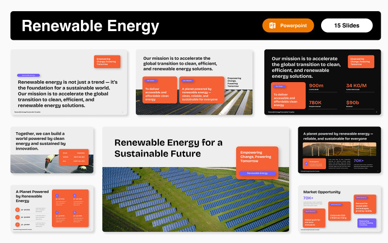 PowerPoint-mall för hållbar förnybar energi