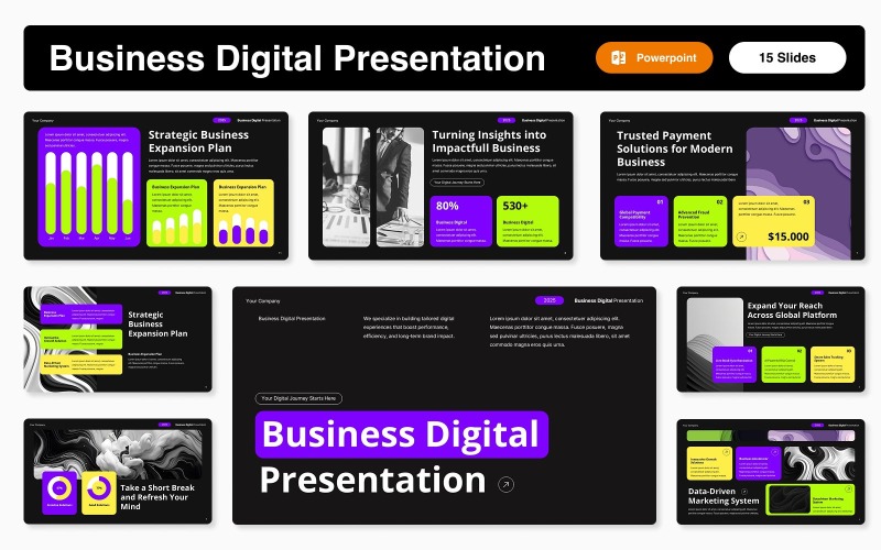 PowerPoint-Vorlage für digitale Geschäftspräsentationen