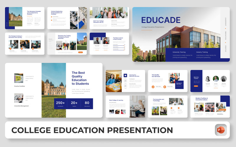 Educade - Modello di presentazione PowerPoint per l'istruzione universitaria