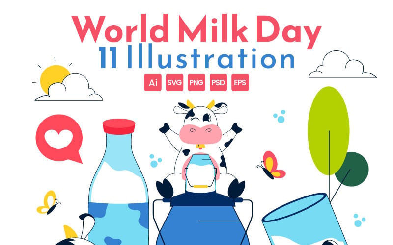 11 Illustration för Världsmjölkdagen