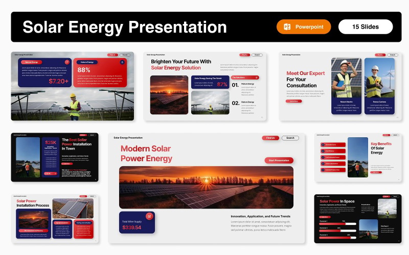 Modèle de présentation PowerPoint sur l'énergie solaire