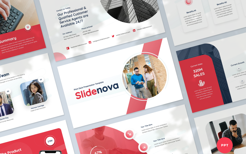 Pitchdeck-presentationsmall för PowerPoint