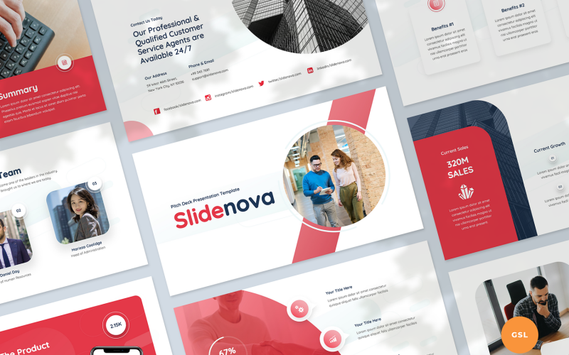 Šablona prezentace Pitchdeck pro Google Slides
