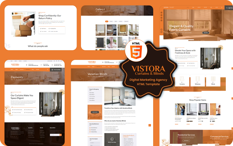Vistora – Websitesjabloon voor huisdecoratie en interieurontwerp