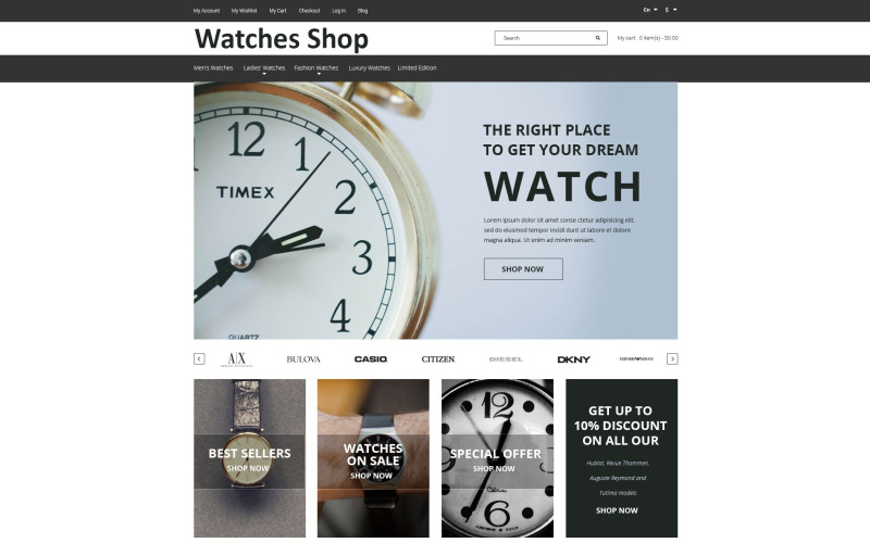 Horloges Shop Magento Theme