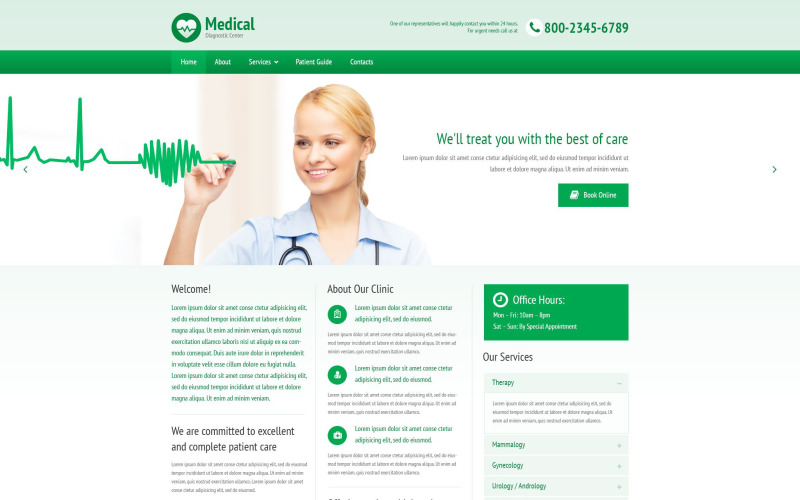 Medizinisch ansprechende Website-Vorlage
