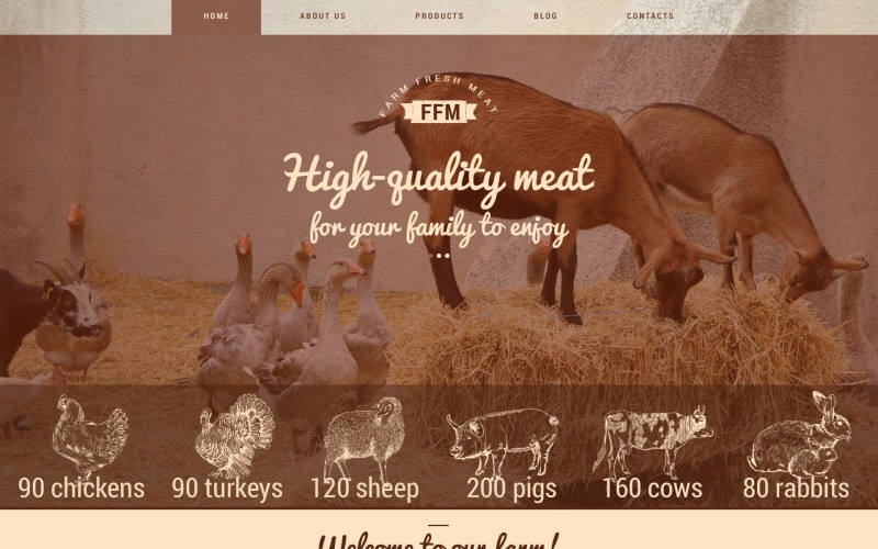 Motyw WordPress Farm Fresh Meats