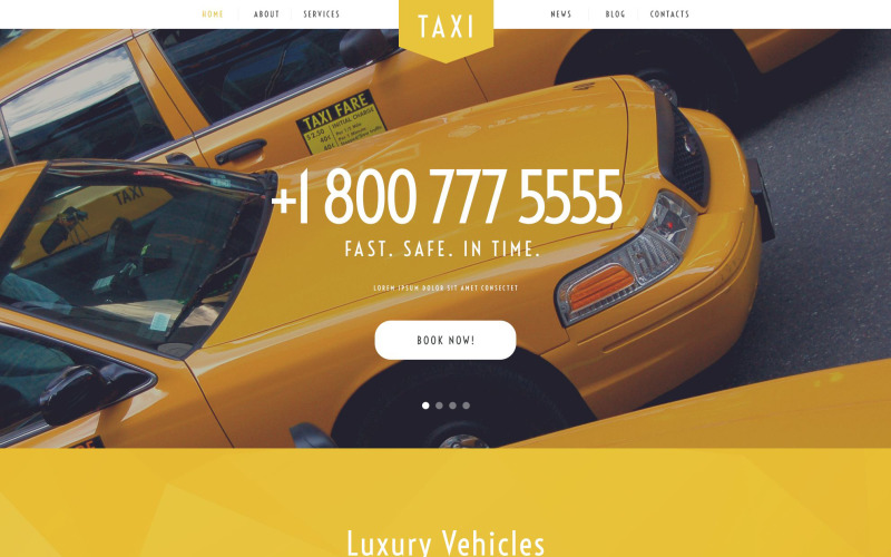 Tema WordPress de serviços de táxi